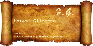 Hetesi Gilberta névjegykártya